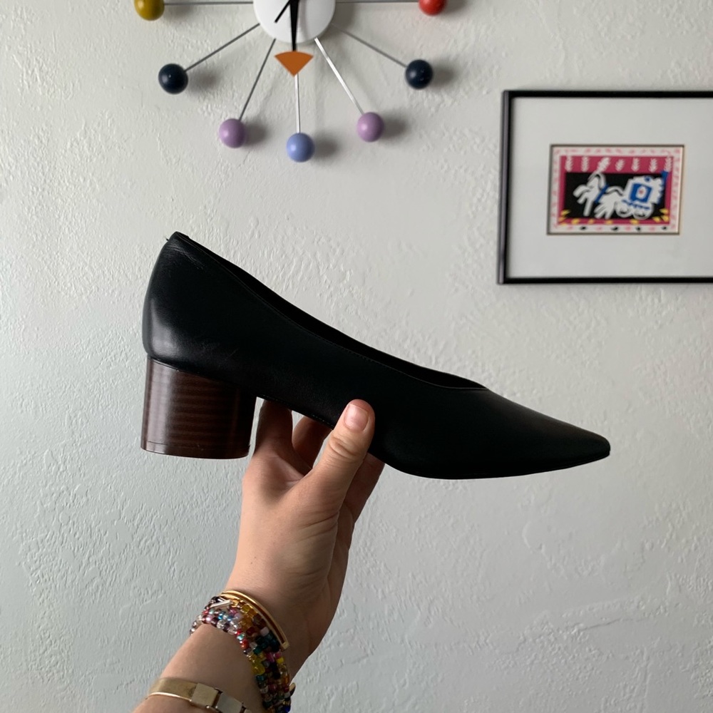 Never Worn! Nine West Leather Block Heels - Picture 5 of 7